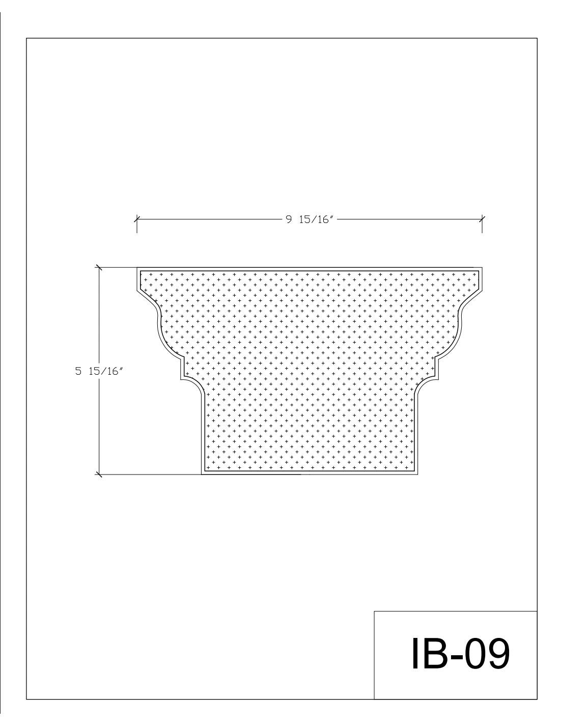 IB-09 dimensioned cross-section, catalogue page 1