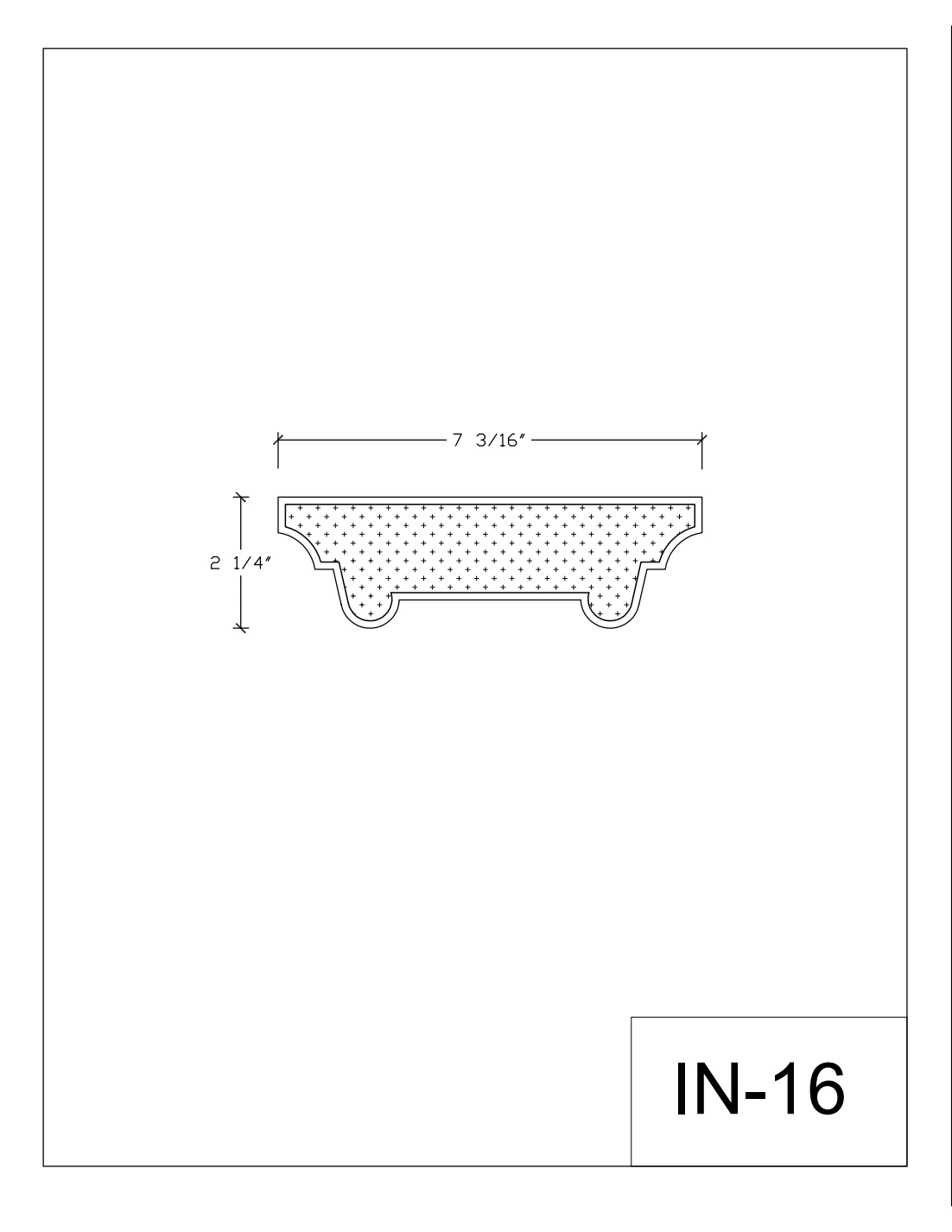 IN-16 dimensioned cross-section, catalogue page 1