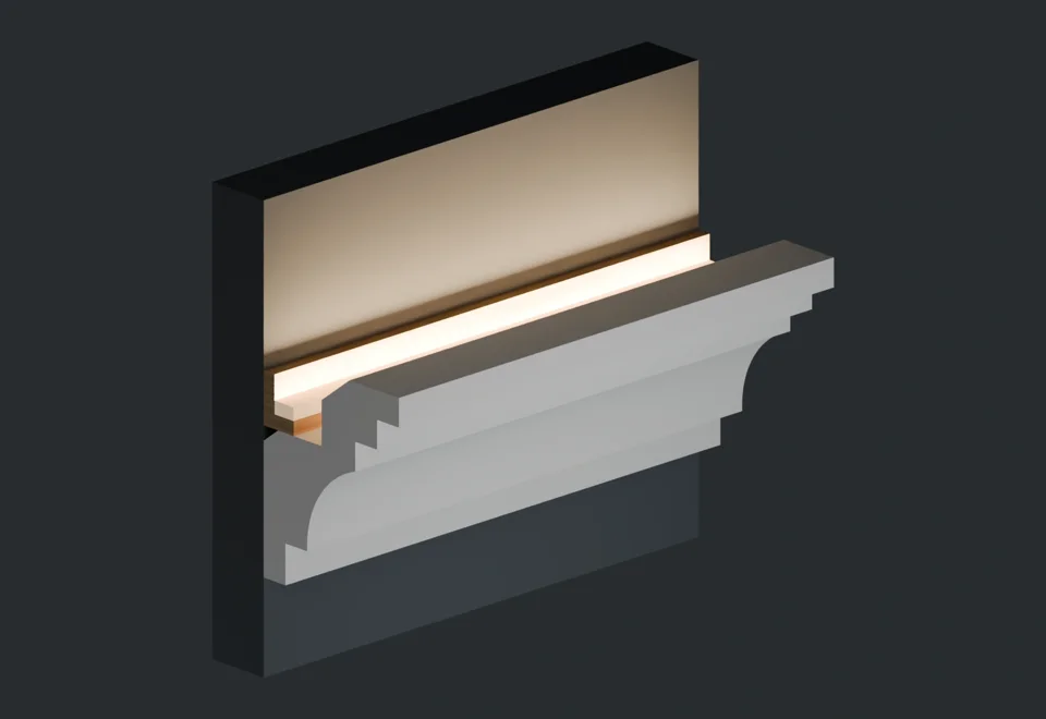 Cutaway illustration of LC-02 showing its curved profile below the concealed light source.